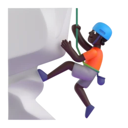 Person climbing: dark skin tone animated emoji