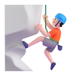 Person climbing: light skin tone animated emoji