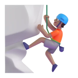 Person climbing: medium skin tone animated emoji