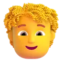 Person: curly hair 3D animated emoji