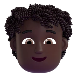 Person: curly hair: dark skin tone animated emoji