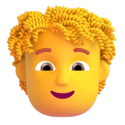 Person: curly hair animated emoji