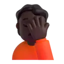 Person facepalming: dark skin tone 3D animated emoji