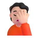Person facepalming: light skin tone 3D animated emoji