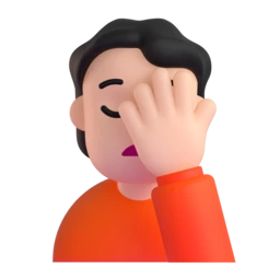 Person facepalming: light skin tone animated emoji