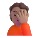 Person facepalming: medium skin tone 3D animated emoji