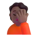 Person facepalming: medium-dark skin tone 3D animated emoji
