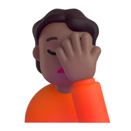 Person facepalming: medium-dark skin tone animated emoji