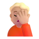 Person facepalming: medium-light skin tone 3D animated emoji