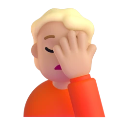 Person facepalming: medium-light skin tone animated emoji