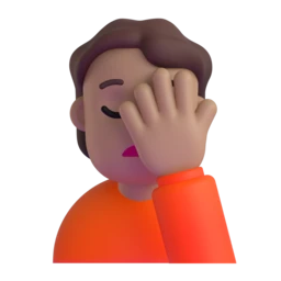 Person facepalming: medium skin tone animated emoji
