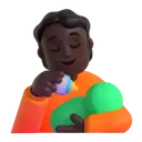 Person feeding baby: dark skin tone 3D animated emoji