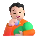 Person feeding baby: light skin tone 3D animated emoji