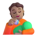 Person feeding baby: medium skin tone 3D animated emoji