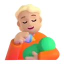 Person feeding baby: medium-light skin tone 3D animated emoji