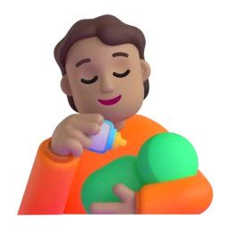 Person feeding baby: medium skin tone animated emoji