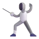 Person fencing 3D animated emoji
