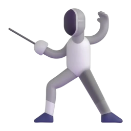 Person fencing animated emoji