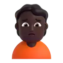 Person frowning: dark skin tone 3D animated emoji
