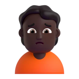 Person frowning: dark skin tone animated emoji
