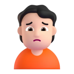 Person frowning: light skin tone animated emoji
