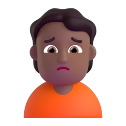 Person frowning: medium-dark skin tone animated emoji