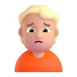 Person frowning: medium-light skin tone animated emoji