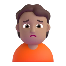 Person frowning: medium skin tone animated emoji