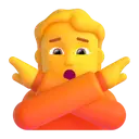 Person gesturing NO 3D animated emoji
