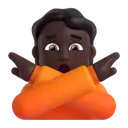 Person gesturing NO: dark skin tone 3D animated emoji