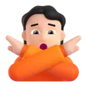 Person gesturing NO: light skin tone 3D animated emoji