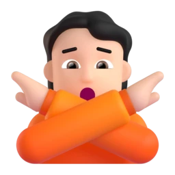 Person gesturing NO: light skin tone animated emoji
