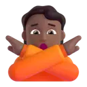 Person gesturing NO: medium-dark skin tone 3D animated emoji