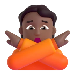 Person gesturing NO: medium-dark skin tone animated emoji