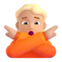 Person gesturing NO: medium-light skin tone 3D animated emoji