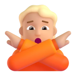 Person gesturing NO: medium-light skin tone animated emoji