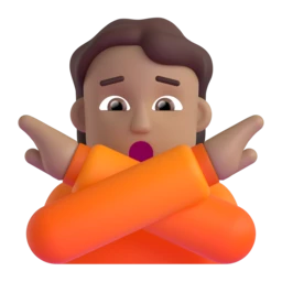 Person gesturing NO: medium skin tone animated emoji