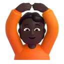 Person gesturing OK: dark skin tone 3D animated emoji