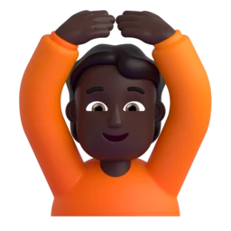 Person gesturing OK: dark skin tone animated emoji