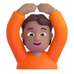 Person gesturing OK: medium skin tone animated emoji