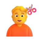 Person getting haircut 3D animated emoji