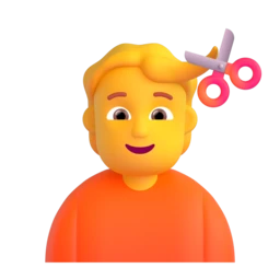 Person getting haircut animated emoji
