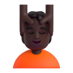 Person getting massage: dark skin tone animated emoji