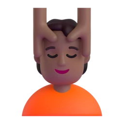 Person getting massage: medium-dark skin tone animated emoji
