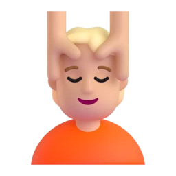 Person getting massage: medium-light skin tone animated emoji