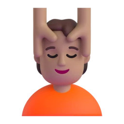Person getting massage: medium skin tone animated emoji