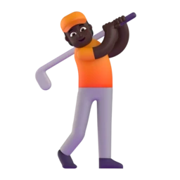 Person golfing: dark skin tone animated emoji