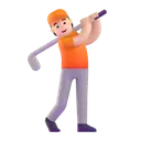 Person golfing: light skin tone 3D animated emoji