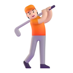 Person golfing: light skin tone animated emoji