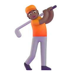Person golfing: medium-dark skin tone animated emoji